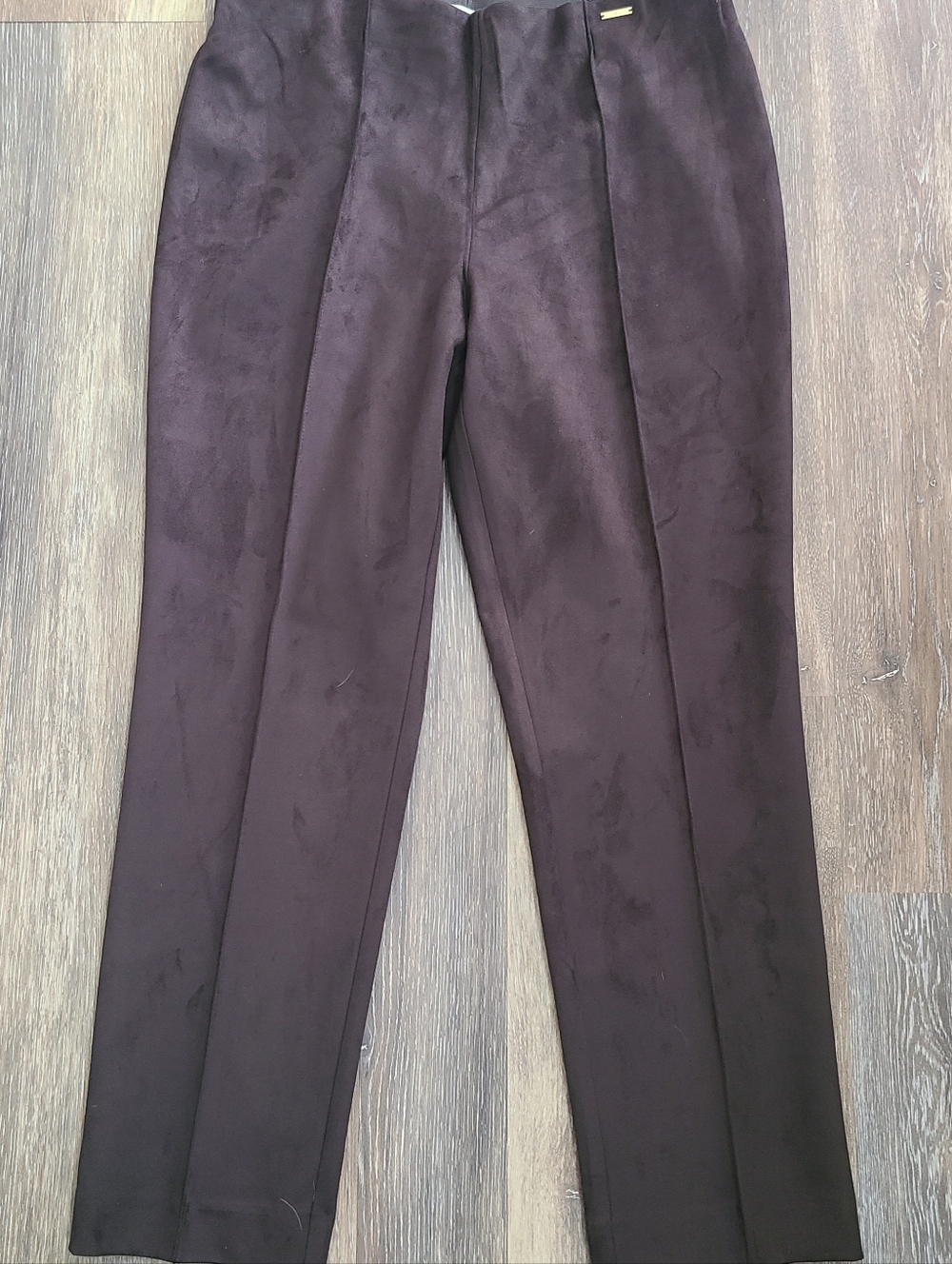 Anne Klein Faux Suede Pull-on Pants Women's Size Large